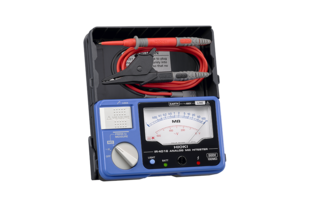 Hioki IR4016-20 Analog MOhm HiTester, single range, Testing Voltage 500V, up to 100 MOhm, AC Voltage measurement, luminous scale, hard carrying case, test leads