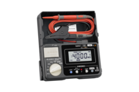 Hioki IR4053-10 Insulation Tester with PV function, 5 Test Voltage ranges from 50 to 1000 V, 600 V AC/ 1000 V DC, comparator function, hard carrying case, test leads