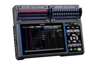 Hioki LR8450 Memory HiLogger, Max. 120ch isolated input, DC Voltage/ temperature, Thermocouple sensor/ Humidity/ Cumulative pulses/ Rotation/ Digital/ resistance measurement/ Strain, minimum 1 ms interval, realtime Recording to SD card/ USB memory stick, 