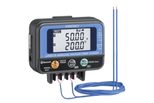 Hioki LR8515 Compact Wireless Voltage/Temp Logger, 2ch, +/-50 mV to +/-50 V DC, +/-0.05mV accuracy/ Thermocouple (K,T) -200°C to 999.9°C, 16 recording intervals starting from 0.1s, data download via Bluetooth(R), 500,000 data/ch